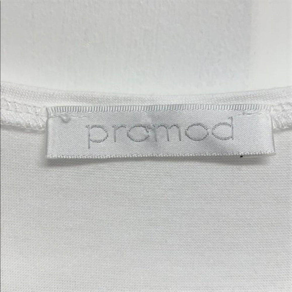 Promod White Stretch Ruffle Tank Top Size M - Picture 3 of 5